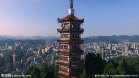 遵义市凤凰楼城市拉升镜头