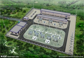 南方电网变电站鸟瞰效果图