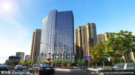 仰视写字楼动画 小区楼盘