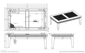 方形茶几CAD素材