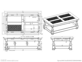 方形茶几图纸