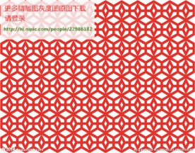 铜钱屏风镂空通花窗格精雕线条图