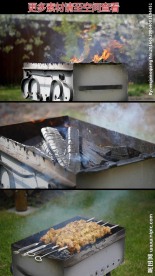 烧烤架炭火盆烤肉视频素材