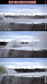 大浪冲击防护堤高清实拍视频素材