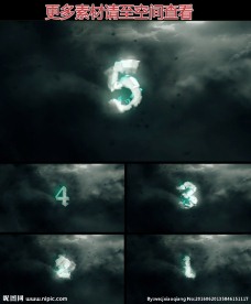 震撼乌云背景五秒倒计时动态视频