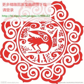 莲花纹仙鹤洋花纹镂空通花矢量线