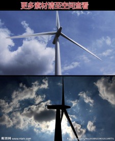 风车蓝天风力发电高清实拍视频素