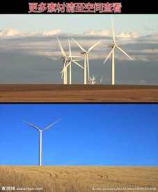 平原风力发电风车高清实拍视频素