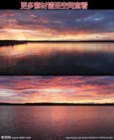 湖面黄昏美景高清实拍视频素材