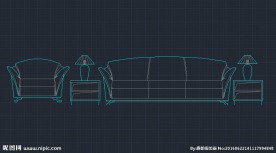 沙发茶几cad 台灯家具