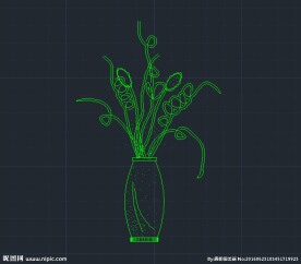 花瓶 cad