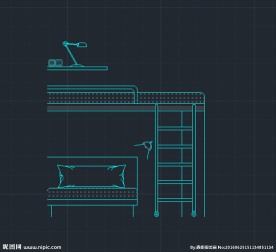 上下铺 沙发 CAD