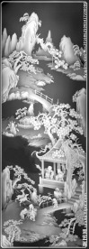 山水人物风景顶箱柜屏风灰度图
