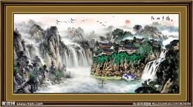 国画山水 财源滚滚