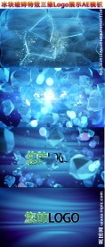 冰块破碎三维Logo展示AE