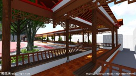 特色校园文化长廊景观效果图