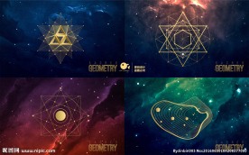 几何科技行星线形图