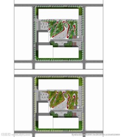 国外风格广场彩色平面psd