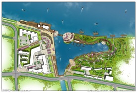 滨水区景观设计彩 psd