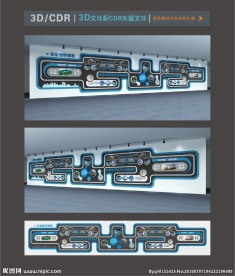企业展墙矢量素材