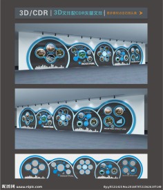 企业展墙矢量素材