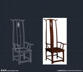 明清家具 官帽椅子 cad