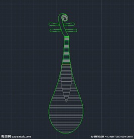 琵琶 乐器 cad