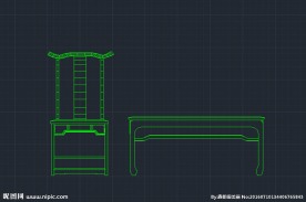 管帽椅子 茶台 cad