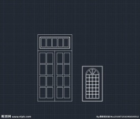 简欧式门窗 cad