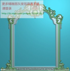 门花镜框花精雕图