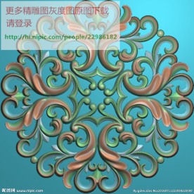 圆形洋花门上花精雕图