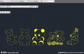 玩偶熊 cad