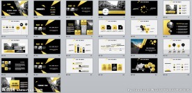 黄黑白商务PPT模板