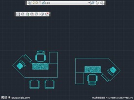 办公室电脑桌 cad