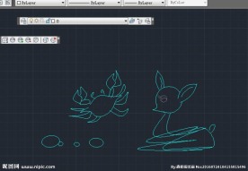 小鹿与螃蟹 cad