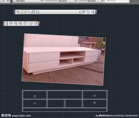 定制板式家具 电视柜 cad