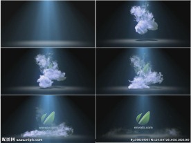 烟雾流体logo展示AE模板