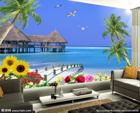 马尔代夫电视背景墙