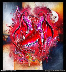 酷炫西方龙装饰画