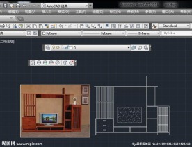 cad 电视柜 效果图