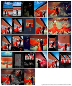 中国红婚纱相册模板