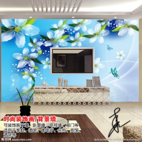 矢量花纹电视背景墙