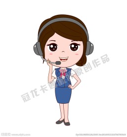 原创卡通客服漫画矢量插图