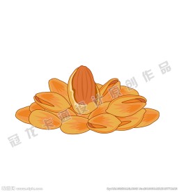 手绘巴旦木矢量插图