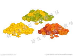 手绘葡萄干矢量插图