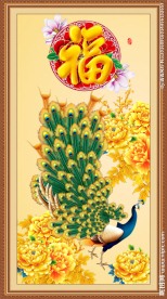 孔雀牡丹图