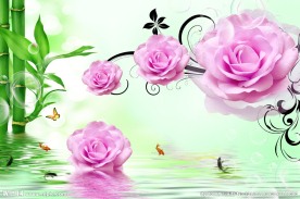 玫瑰花朵 背景画