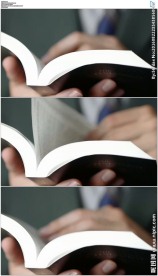 商务人士看书翻书阅读特写素材
