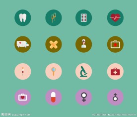 医疗卫生行业矢量图标图片