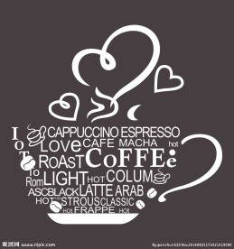 AI咖啡杯字母设计矢量图